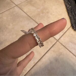 Size 5.5 eternity band faux diamonds oval shape